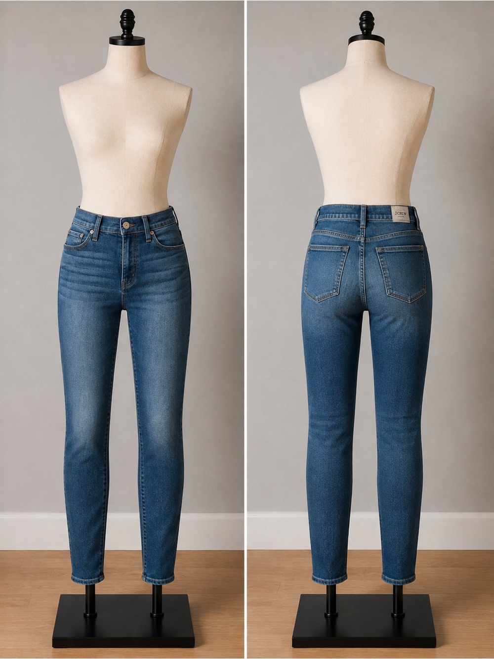 J. Crew Slim 9” High-Rise Skinny Jeans in Blue Wash